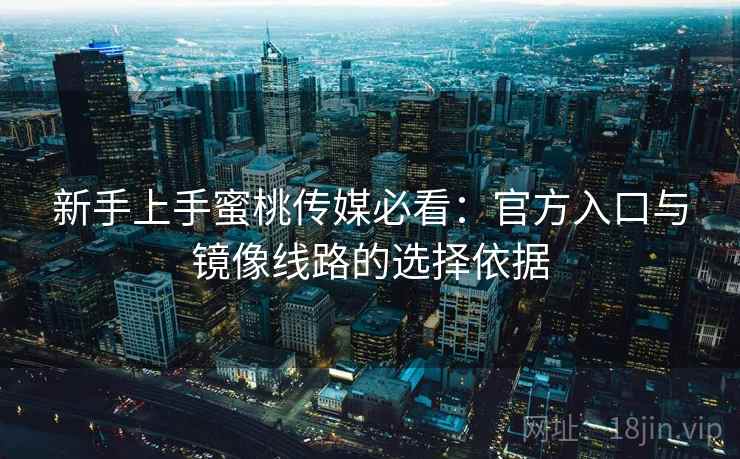 新手上手蜜桃传媒必看：官方入口与镜像线路的选择依据