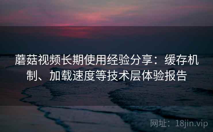 蘑菇视频长期使用经验分享：缓存机制、加载速度等技术层体验报告