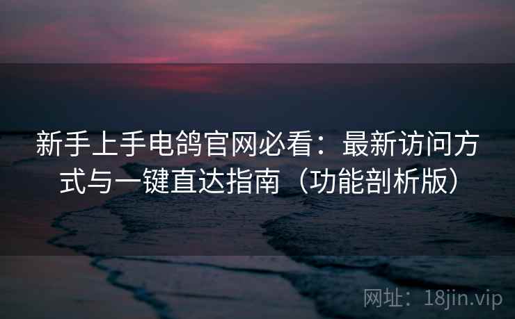 新手上手电鸽官网必看：最新访问方式与一键直达指南（功能剖析版）