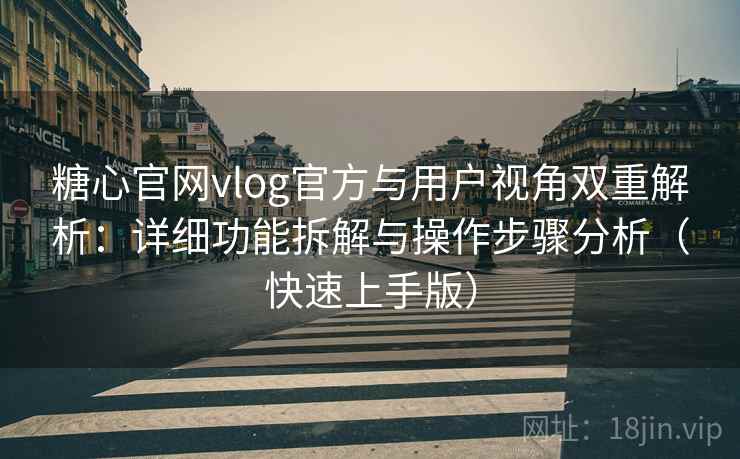 糖心官网vlog官方与用户视角双重解析：详细功能拆解与操作步骤分析（快速上手版）