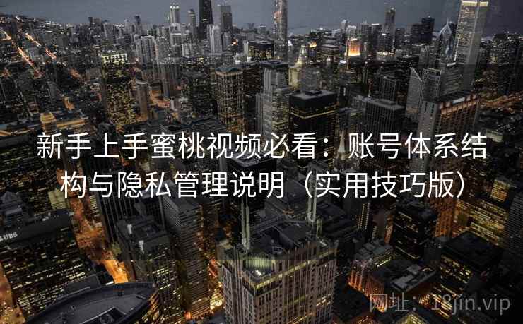 新手上手蜜桃视频必看：账号体系结构与隐私管理说明（实用技巧版）