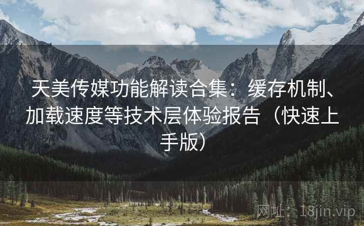 天美传媒功能解读合集:缓存机制、加载速度等技术层体验报告(快速上手版) 天美传媒功能解读合集:缓存机制、加载速度等技术层体验报告(快速上手版)