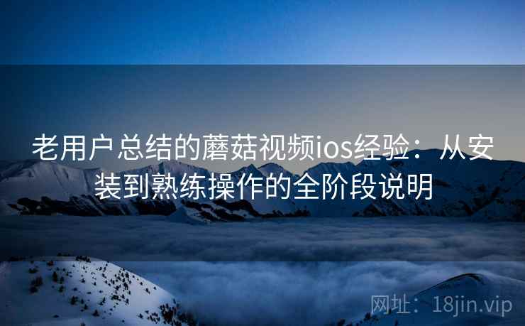老用户总结的蘑菇视频ios经验：从安装到熟练操作的全阶段说明